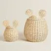 2er Set Aufbewahrungskörbe aus Rattan im Maus-Design 2er Set Aufbewahrungskörbe aus Rattan im Maus-Design