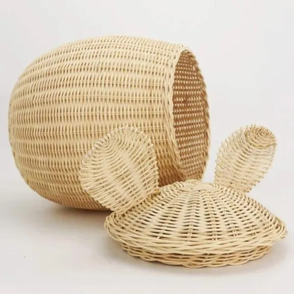2er Set Aufbewahrungskörbe aus Rattan im Maus-Design 2er Set Aufbewahrungskörbe aus Rattan im Maus-Design