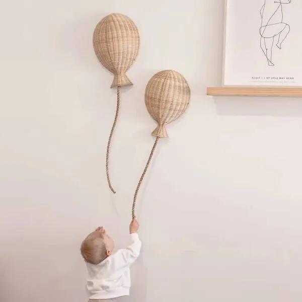 2er-Set Wanddeko aus Rattan in Ballonform 2er-Set Wanddeko aus Rattan in Ballonform