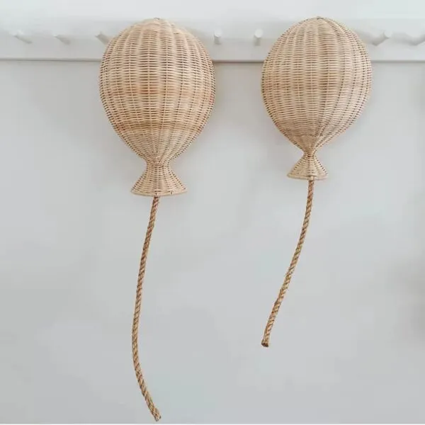 2er-Set Wanddeko aus Rattan in Ballonform 2er-Set Wanddeko aus Rattan in Ballonform