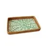 3er-Set Rattan-Tabletts mit Blattmuster 3er-Set Rattan-Tabletts mit Blattmuster
