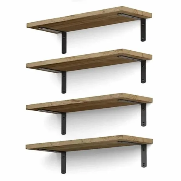 4er-Set Schwebende Wandregale im Landhausstil aus Holz 4er-Set Schwebende Wandregale im Landhausstil aus Holz