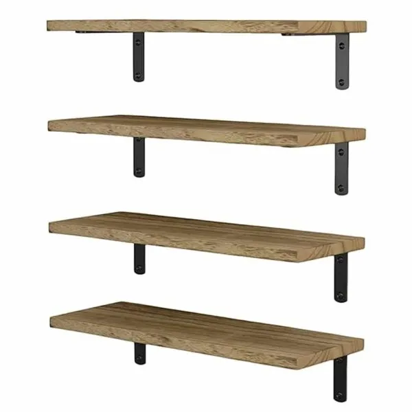 4er-Set Schwebende Wandregale im Landhausstil aus Holz 4er-Set Schwebende Wandregale im Landhausstil aus Holz