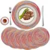 6er-Set Platzsets aus Rattan, bunt