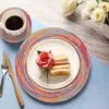 6er-Set Platzsets aus Rattan, bunt