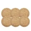 6er-Set runde geflochtene Stroh-Tischsets 6er-Set runde geflochtene Stroh-Tischsets
