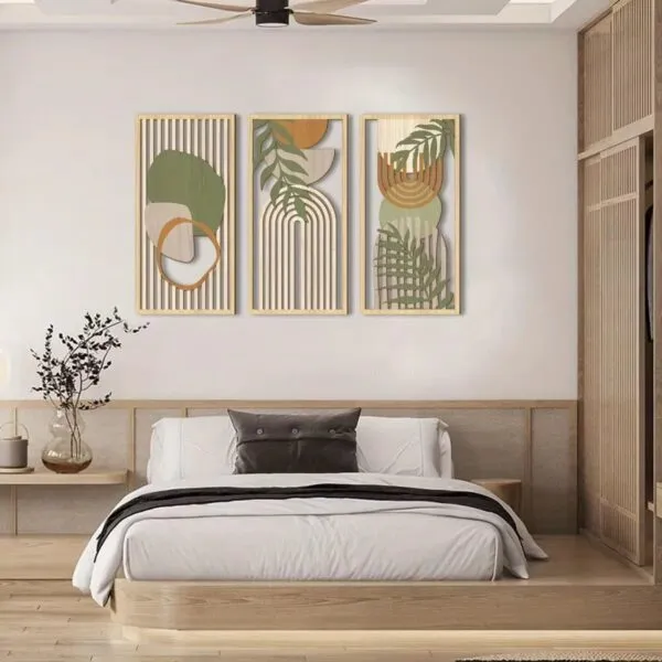 Abstrakte Wanddeko aus Holz Abstrakte Wanddeko aus Holz