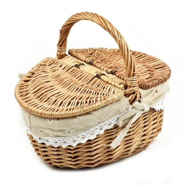 Aufbewahrungskorb aus Rattan mit Klappdeckel Aufbewahrungskorb aus Rattan mit Klappdeckel