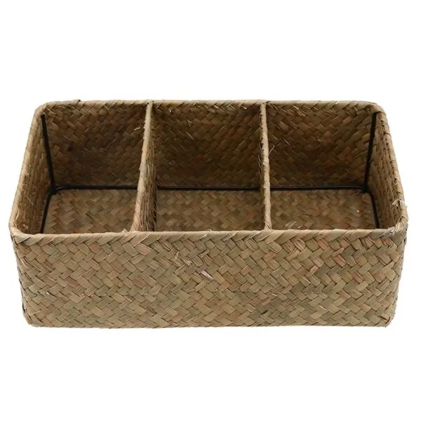 Aufbewahrungskorb mit 3 Fächern aus Rattan Aufbewahrungskorb mit 3 Fächern aus Rattan