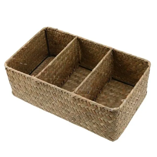 Aufbewahrungskorb mit 3 Fächern aus Rattan Aufbewahrungskorb mit 3 Fächern aus Rattan