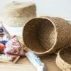 Aufbewahrungskorb mit Deckel aus geflochtenem Rattan