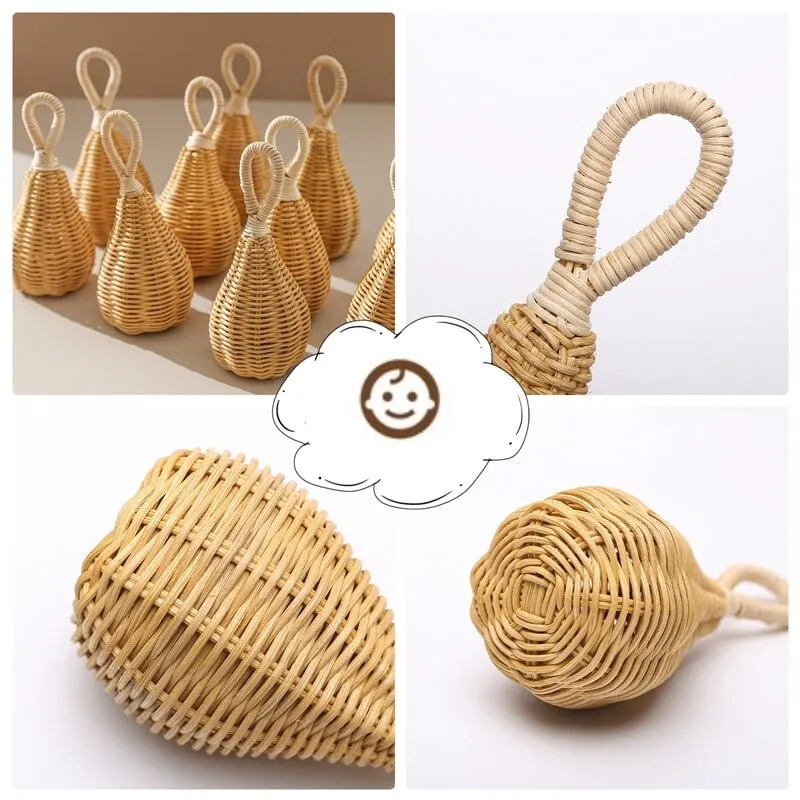 Handgefertigte Rattan-Rassel, robust und ungiftig