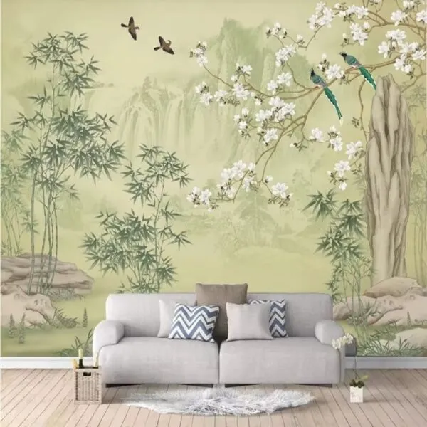 Bambus-Magnolien Wanddeko Bambus-Magnolien Wanddeko