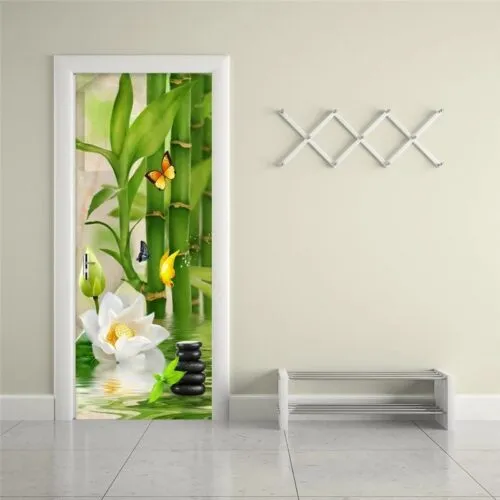 Bambus- und Blumenmuster Vinyl Tapete Bambus- und Blumenmuster Vinyl Tapete