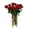 Bambus-Vase mit Glaseinsatz Bambus-Vase mit Glaseinsatz