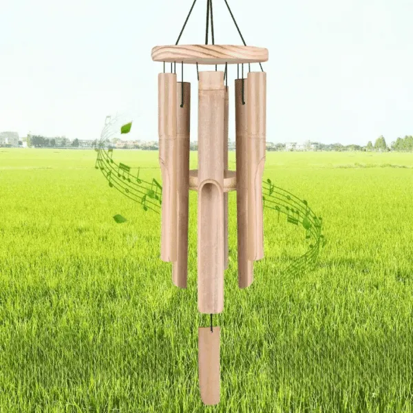 Bambus-Windspiel mit sechs Klangrohren Bambus-Windspiel mit sechs Klangrohren