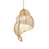 Beiger Rattan Lampenschirm im Muschel-Design, Vintage Landhausstil Beiger Rattan Lampenschirm im Muschel-Design, Vintage Landhausstil