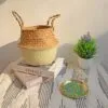 Boho-Aufbewahrungskorb aus Rattan, zweifarbig Boho-Aufbewahrungskorb aus Rattan, zweifarbig