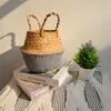 Boho-Aufbewahrungskorb aus Rattan, zweifarbig Boho-Aufbewahrungskorb aus Rattan, zweifarbig
