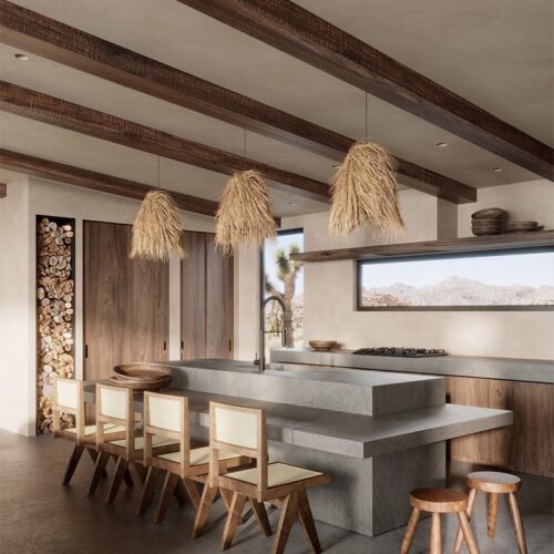 Boho Hängelampe aus Rattan mit LED