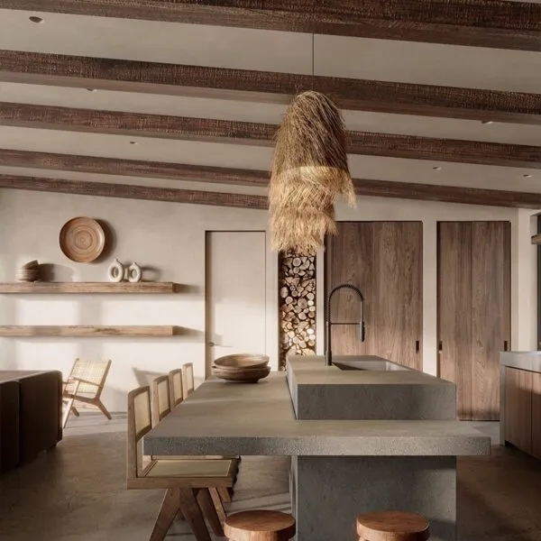 Boho Hängelampe aus Rattan mit LED