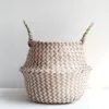 Boho-Korb aus Rattan mit Streifenmuster Boho-Korb aus Rattan mit Streifenmuster