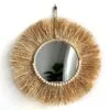 Boho-Spiegel rund mit Strohgeflecht Boho-Spiegel rund mit Strohgeflecht
