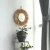Boho-Spiegel rund mit Strohgeflecht Boho-Spiegel rund mit Strohgeflecht