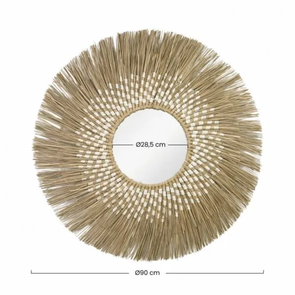 Boho-Wandspiegel aus Rattan Boho-Wandspiegel aus Rattan