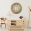 Boho-Wandspiegel aus Rattan Boho-Wandspiegel aus Rattan