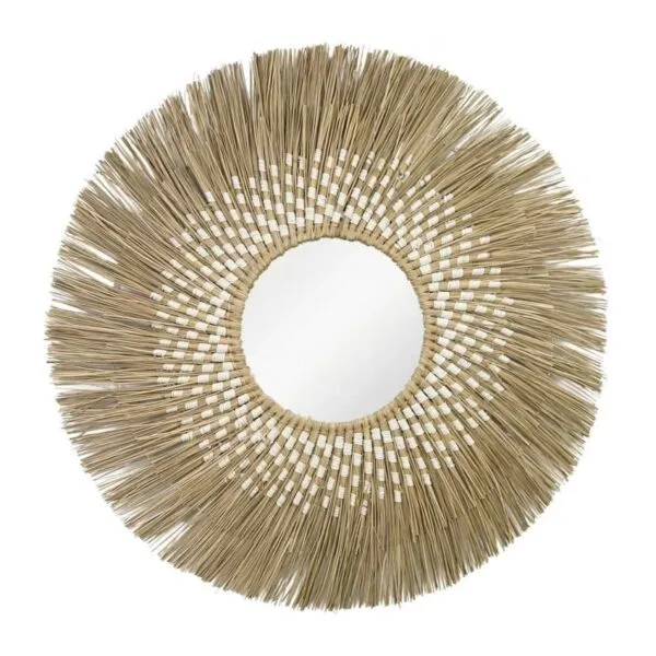 Boho-Wandspiegel aus Rattan Boho-Wandspiegel aus Rattan