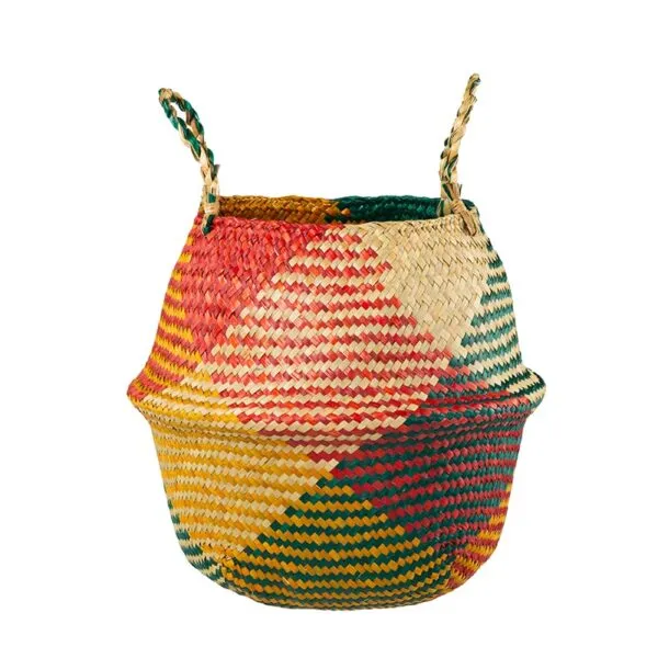 Bunter faltbarer Aufbewahrungskorb aus Rattan Bunter faltbarer Aufbewahrungskorb aus Rattan