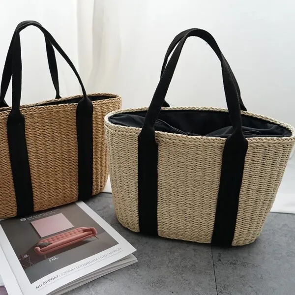 Damen Handtasche aus Rattan in Braun oder Beige Damen Handtasche aus Rattan in Braun oder Beige