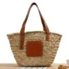 Damen Strohtasche aus geflochtenem Raffia, Naturbraun, Sommer Tasche Damen Strohtasche aus geflochtenem Raffia, Naturbraun, Sommer Tasche