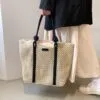 Damen Strohtasche mit Henkeln aus Naturgeflecht Damen Strohtasche mit Henkeln aus Naturgeflecht