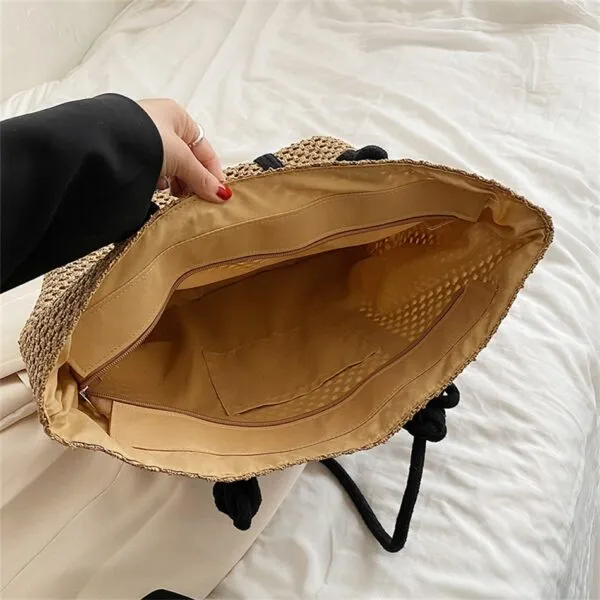 Damen Strohtasche mit Henkeln aus Naturgeflecht Damen Strohtasche mit Henkeln aus Naturgeflecht