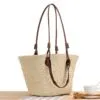 Damen Strohtasche mit Henkeln, handgeflochten Damen Strohtasche mit Henkeln, handgeflochten