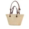 Damen Strohtasche mit Henkeln, handgeflochten Damen Strohtasche mit Henkeln, handgeflochten
