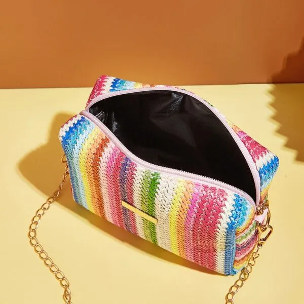 Damenhandtasche aus Rattan in Bunt Damenhandtasche aus Rattan in Bunt