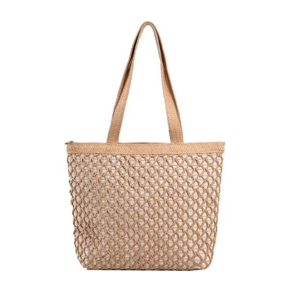 Damenhandtasche aus Rattan mit Reißverschluss Damenhandtasche aus Rattan mit Reißverschluss