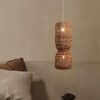 Deckenleuchte aus Rattan im japanischen Stil