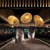 Deckenleuchte aus Rattan und Bambus im chinesischen Design