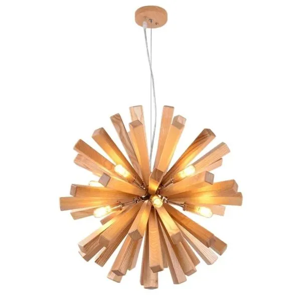 Dekorative Holz-Hängelampe im Original-Design