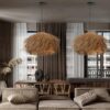 Design-Hängelampe aus Rattan Design-Hängelampe aus Rattan