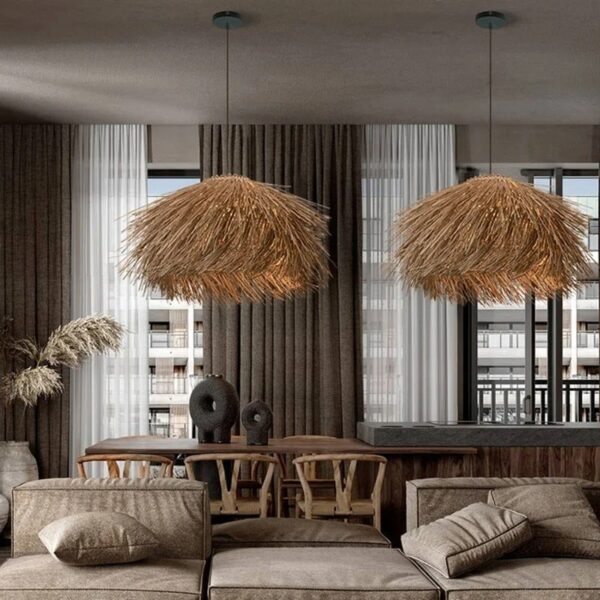 Design-Hängelampe aus Rattan Design-Hängelampe aus Rattan
