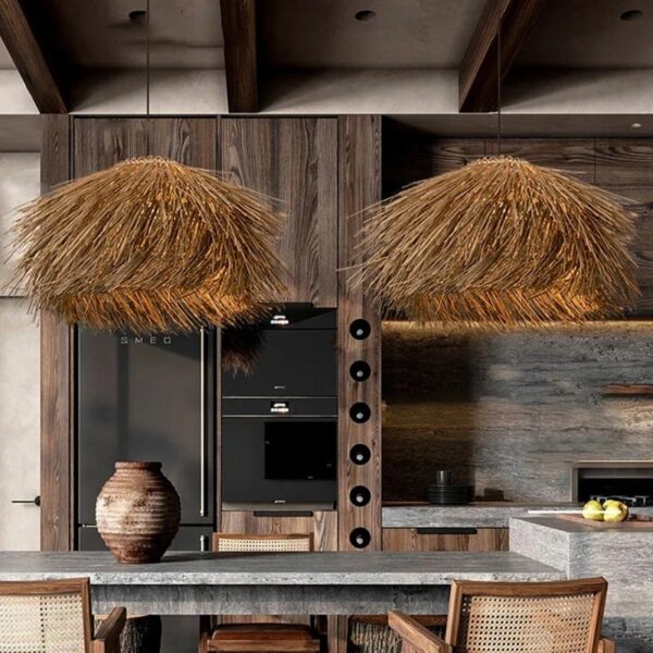 Design-Hängelampe aus Rattan Design-Hängelampe aus Rattan