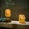 Design-Solarlaterne im Rattan-Look