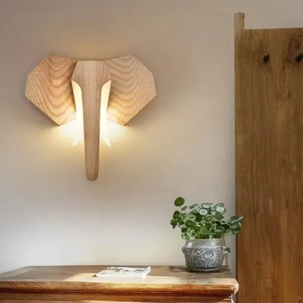 Elefantenkopf Wanddeko aus Holz Elefantenkopf Wanddeko aus Holz