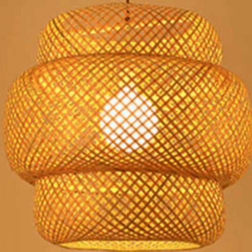 Elegante Hängelampe aus Rattan Elegante Hängelampe aus Rattan