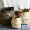 Faltbarer Aufbewahrungskorb aus Weide im Boho-Stil fürs Badezimmer Faltbarer Aufbewahrungskorb aus Weide im Boho-Stil fürs Badezimmer